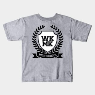 Weki Meki Crest (black and white version) Kids T-Shirt